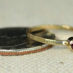 Solid 14k Gold Classic Garnet Ring,Gold Solitaire, Solitaire Ring, Solid Gold, January Birthstone, Mothers Ring, Solid Gold Band, Gold Ring image 4