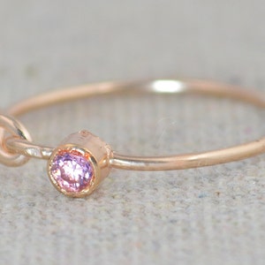 Pink Tourmaline Infinity Ring, Rose Gold Filled Ring, Stackable Rings, Mothers Ring, October Birthstone, Rose Gold Ring, Rose Gold Knot Ring image 1