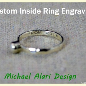 Custom Inside Ring Engraving Add a Personalized Message, Date, or saying to an Alari Design Ring image 2