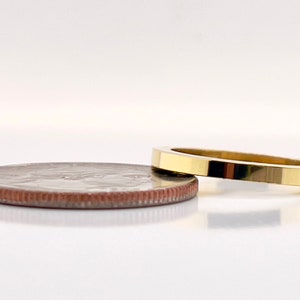 2mm Square Gold Ring 10k 14k 18k or 22k Solid Gold Square image 4