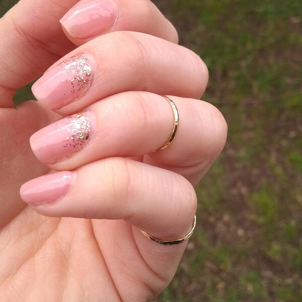 Gold Midi Ring Knuckle Ring Thin 14k Gold Filled MIDI Rings image 1