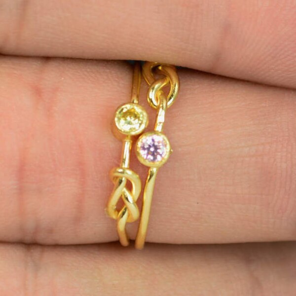 Pink Tourmaline Infinity Ring Gold Filled Ring Stackable image 1