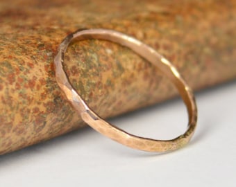 Classic Solid 14K Rose Gold Stacking Ring, Gold Band, Rose Gold Ring, Solid Gold Ring, 14k Rose Gold Ring, Real Gold Ring