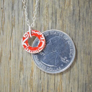 Moroccan Coin Necklace, Red Coin Necklace, Coin Art, Morocco, Silver Coin, Moroccan Art, Boho Necklace, Two-Sided, Coin Charm, Charm image 6