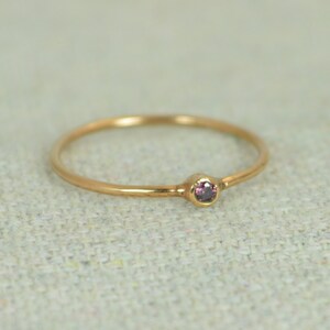 Tiny Alexandrite Ring, Alexandrite Stacking Ring, Solid 14k Rose Gold Alexandrite Ring, Alexandrite Mothers Ring, June Birthstone, Gold Ring image 3