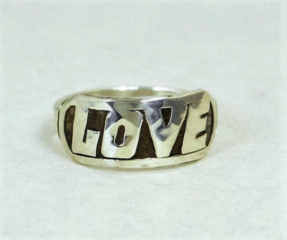 Love Ring Retro Ring Silver Jewelry 