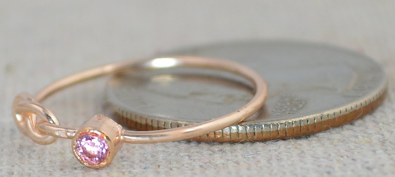 Pink Tourmaline Infinity Ring, Rose Gold Filled Ring, Stackable Rings, Mothers Ring, October Birthstone, Rose Gold Ring, Rose Gold Knot Ring image 3
