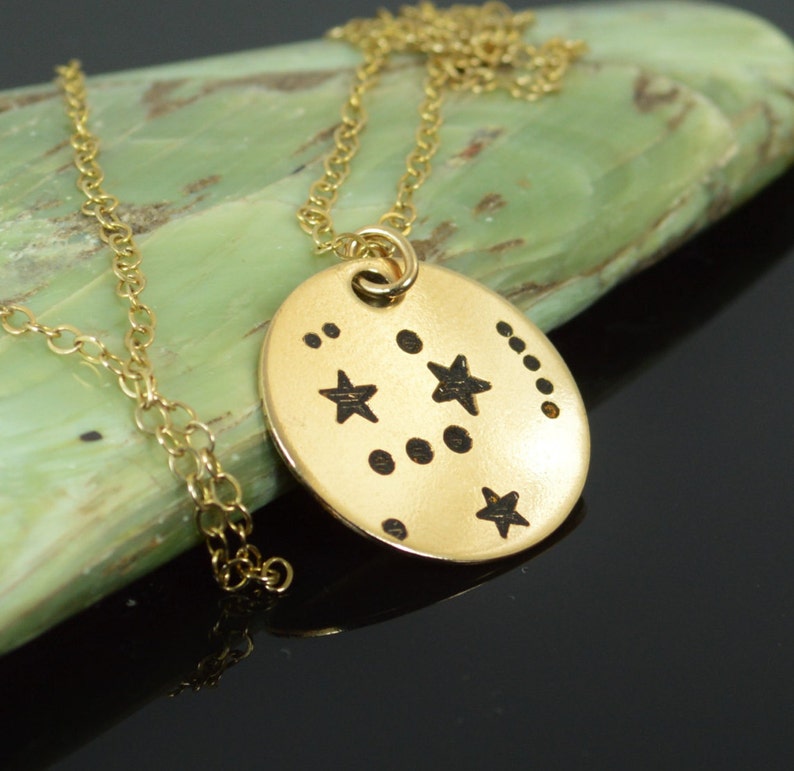 14k Gold Filled Orion Necklace, Gold Orion Necklace, Gold filled, Gold Constellation, Orion Jewelry, Zodiac Necklace, Star Pendant image 1