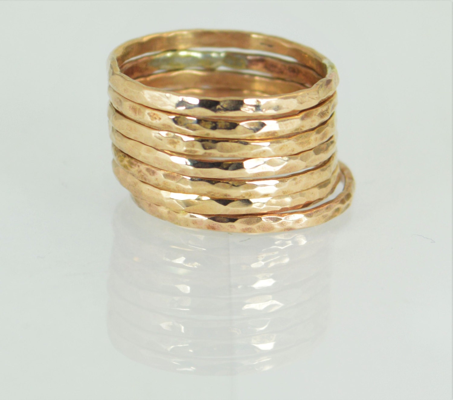 Hammered Classic Size Bronze Ring(s), Bronze Ring, Bronze Stacking Ring