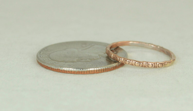14k Rose Gold Bohemian Ring, Rustic Wedding Ring, Heirloom Quality, Classic 14k Gold Ring, Gold Boho Ring, Rustic Gold Rings, Gold Band, G5 image 3