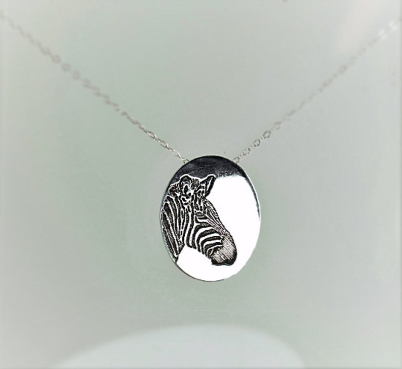 Zebra Pendant Zebra Necklace Silver Zebra Necklace Animal Etsy