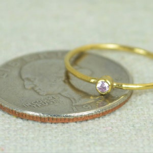 Tiny Pink Tourmaline Ring, Gold Filled Tourmaline Ring, Pink Tourmaline Stacking Ring, Pink Mother Ring, October Birthstone, Tourmaline Ring image 3