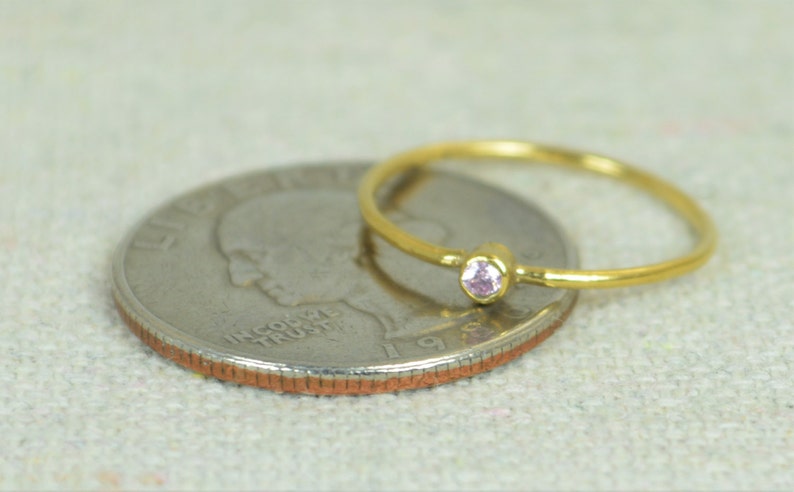 Tiny Pink Tourmaline Ring, Gold Filled Tourmaline Ring, Pink Tourmaline Stacking Ring, Pink Mother Ring, October Birthstone, Tourmaline Ring image 3