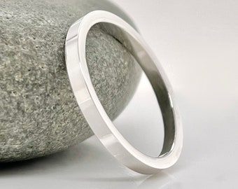 2mm  Solid Platinum Wedding Band, Platinum Wedding Ring, 950 Platinum Ruthenium , minimal Wedding Ring, simple Wedding Ring , Free Engraving