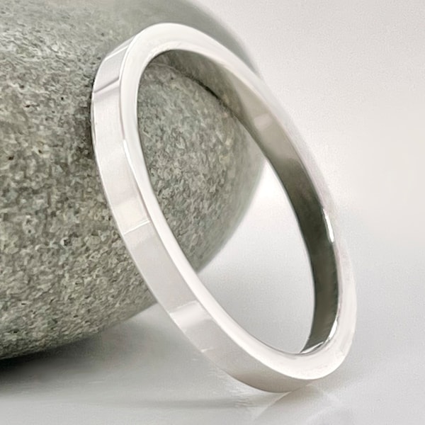 2mm  Solid Platinum Wedding Band, Platinum Wedding Ring, 950 Platinum Ruthenium , minimal Wedding Ring, simple Wedding Ring , Free Engraving