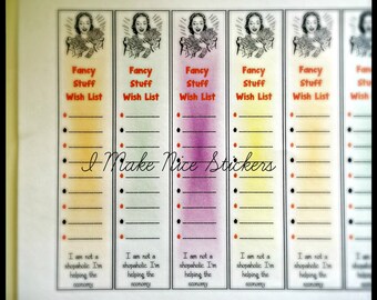 Fancy Stuff Wish List Retro Style Stickers for Erin Condren Life Planner