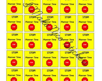 Stop! Planner Time stickers for Erin Condren Life Planner