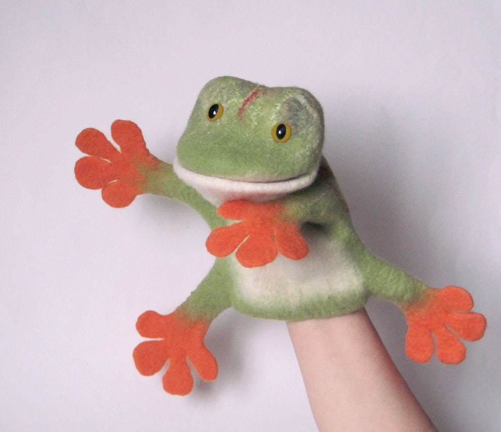 The Funny Frog hand puppet Etsy