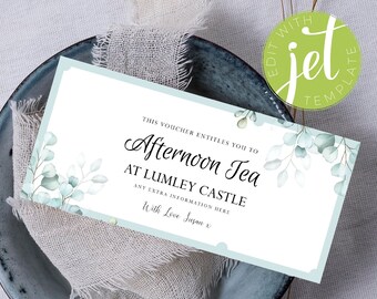 Editable Afternoon Tea Voucher, Day Out Surprise Gift Card, Christmas Gift Voucher, Birthday Gift Voucher, Digital Ticket, Any Text, G16