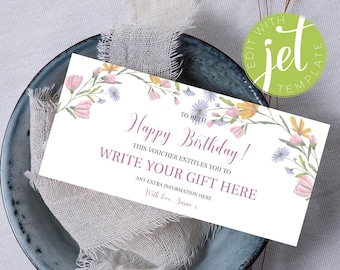 Editable Event Ticket, Birthday Voucher, Digital Gift Voucher, Surprise Ticket Printable, DIY Print Happy Birthday - G3
