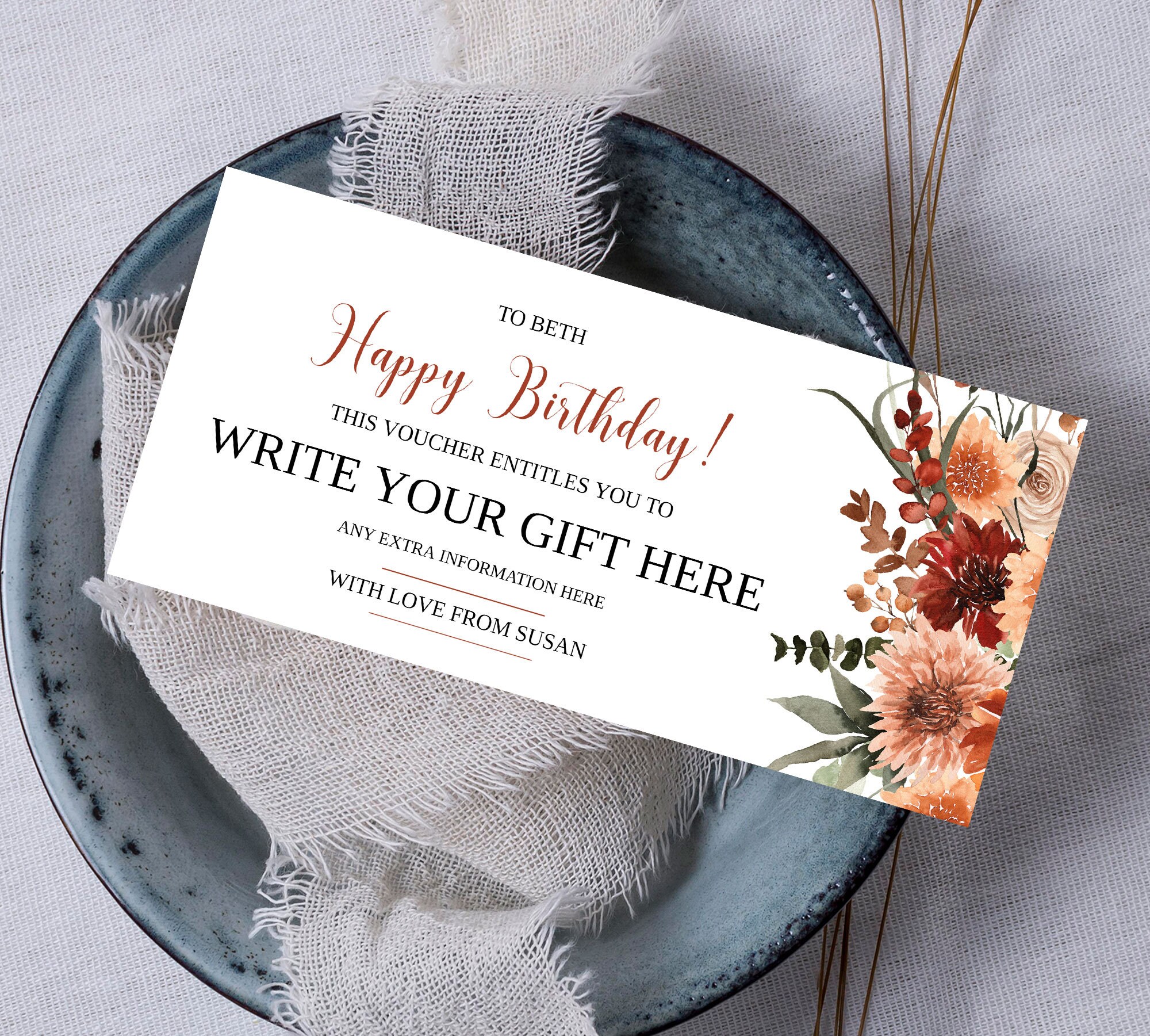 Editable Event Ticket Birthday Voucher Digital Gift Voucher - Etsy