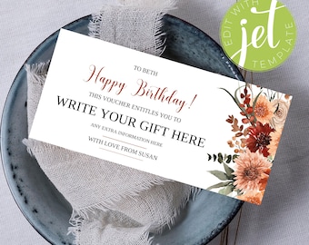 Editable Event Ticket, Birthday Voucher, Digital Gift Voucher, Surprise Ticket Printable, DIY Print Happy Birthday- Any Text - G2