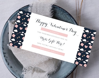 Editable Date Night Coupon, Valentine Day Gift Voucher, Love Coupon, Anniversary Gift Voucher, Digital Gift Voucher, Any Text, V5