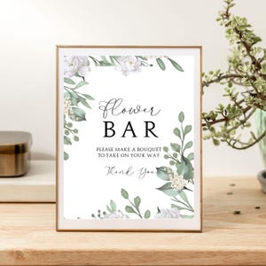 Flower Bar Sign, Wedding Bloom Sign, Bridal Shower Flower Bar, Bouquet Bar Sign, Bridal Shower Game, Floral Baby Shower, Editable, 13