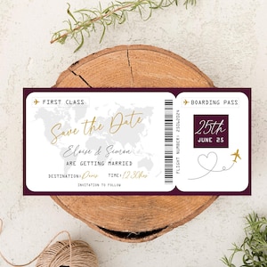 Plantilla para guardar la fecha de la tarjeta de embarque, plantilla para guardar la fecha de la tarjeta de embarque, plantilla para guardar la fecha de la boda de destino, plantilla para invitación de la tarjeta de embarque