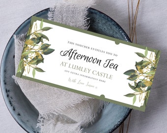 Editable Afternoon Tea Voucher, Day Out Surprise Gift Card, Christmas Gift Voucher, Birthday Gift Voucher,  Digital Ticket, Any Text, G26