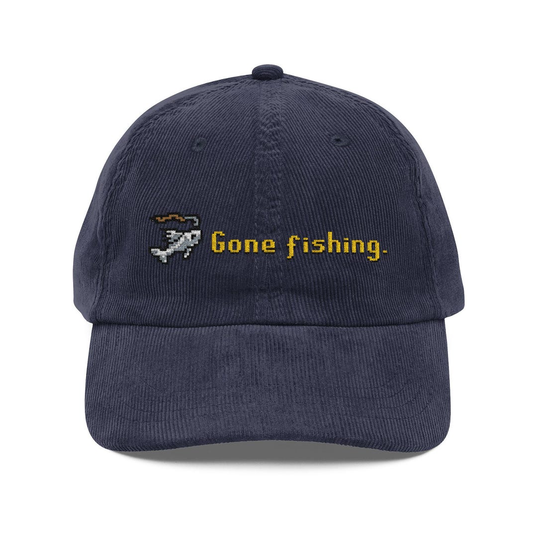 Incorrect Cap Color Gone Fishing Runescape Embroidered Corduroy Dad Hat, Handmade Cotton ...