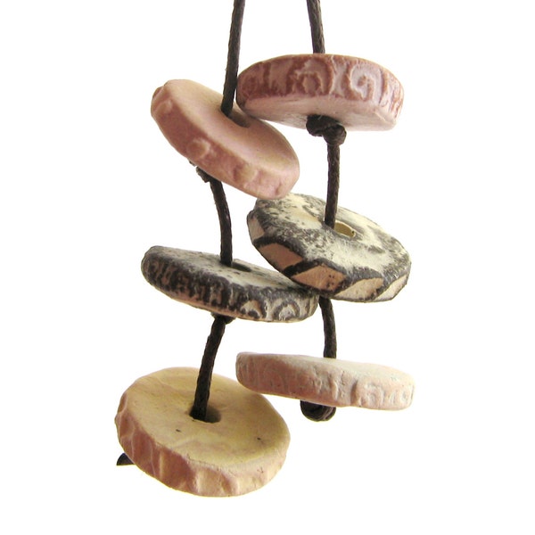 Ceramic Bead Sets - rustic beads, disc beads, disc beads, earthy beads, beads for earrings, women gifts, unique, bohemian, artisan