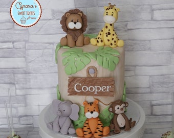 Safari-Jungle fondant cake toppers decorations