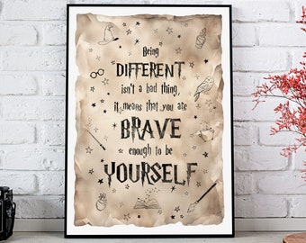 Wizard Inspirational Quote Poster: Hand Drawn Wall Art (Digital Download)
