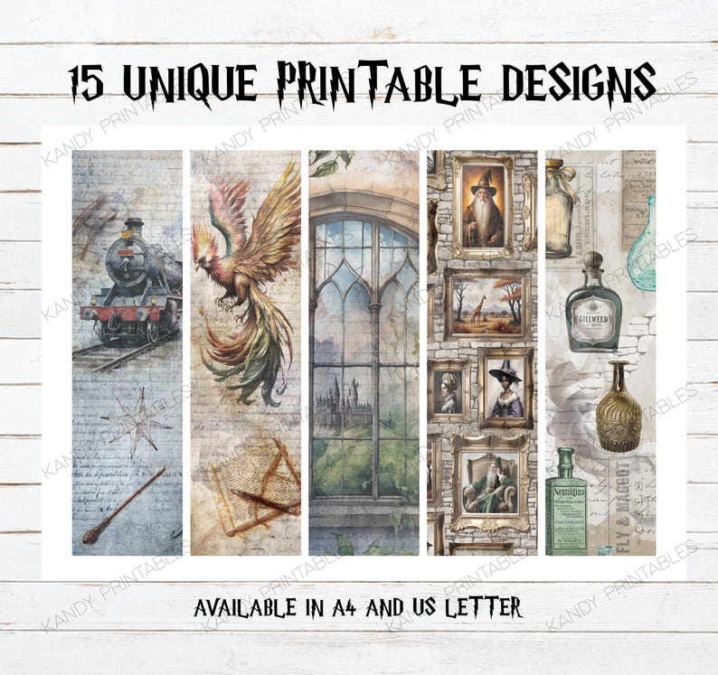 Wizard Bookmarks: Vintage Majestic Designs, Set of 15 (digital Download ...