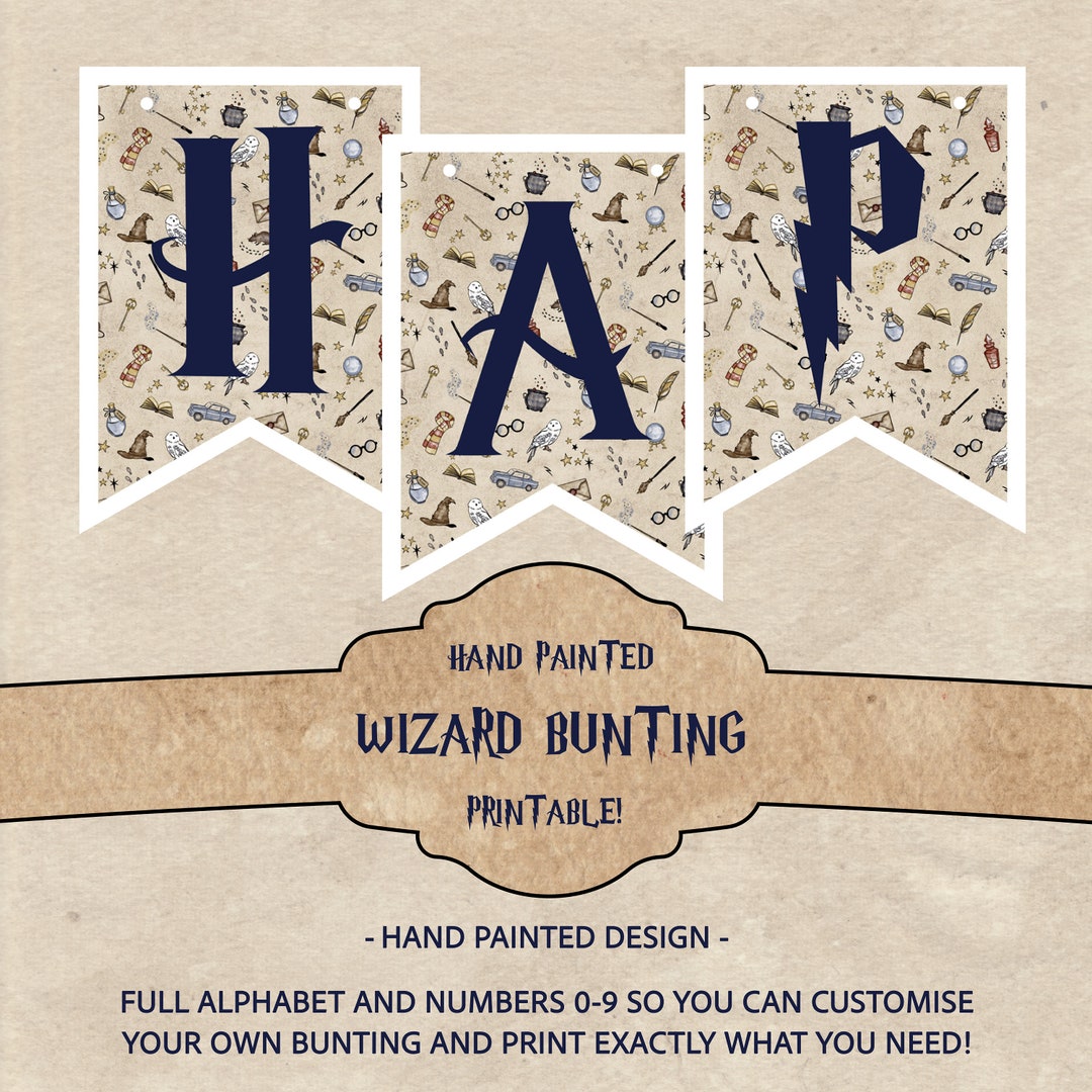 Wizard Birthday Bunting: Magic Printable Party Decoration (digital ...