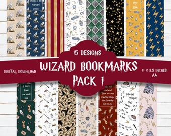 Marcapáginas de mago: 15 diseños, temática mágica (descarga digital) Bruja, Mágico, Manualidades, Kit, Magia
