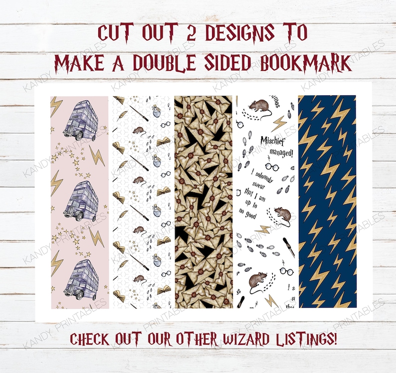 Wizard Bookmarks Set: 15 Designs, Magic Theme (digital Download) Witch ...