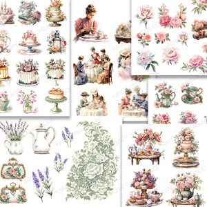 Afternoon Tea Digital Paper Pack: Vintage Floral Junk Journal (digital ...