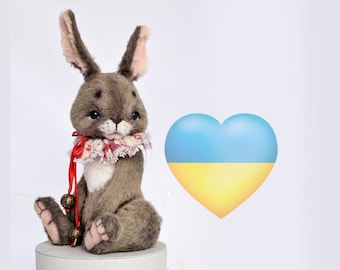 Künstlerteddybär Künstlerteddyhase kaninchen spielzeug Künstlerteddybär teddybär teddybär vintage bunny ooak ooak stofftier Kuscheltier Plüschtier