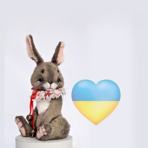 Artist teddy bear artist teddy  bunny rabbit toy artist teddy bear toy teddy toy vintage bunny ooak toy stuffed plush rabbit stuffed animal