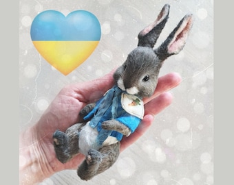Easter bunny toy Artist teddy bunny rabbit toy artist teddy bear toy vintage bunny toy ooak  teddy stuffed plush toy bunny stuffed animal