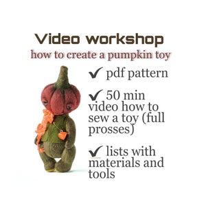 Stay with Ukrain PDF sewing pattern teddy toy pattern download Artis teddy toy  digital video tutorial pumpkin stuffed sewing video workshop