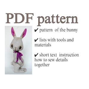 Stand with Ukrain PDF sewing  toy pattern sewing tutorial bunny toy pattern Teddy toy Rabbit tutorial pattern animal sewing pattern digital