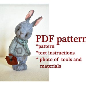 Teddy bunny PDF sewing  pattern teddy pdf sewing pattern download toy pattern teddy  bunny pattern plush toy pattern stuffed animal pattern