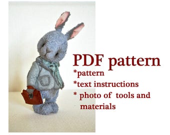 Soft toy pattern  sewing Teddy bunny PDF sewing  pattern download toy pattern teddy  bunny pattern plush toy pattern stuffed animal pattern