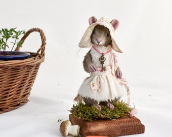 Stuffed mouse toy artist teddy bear toy artist mouse toy viscose stuffed rat toy jointed teddy toy ooak teddy bear stuffed animal toy decor