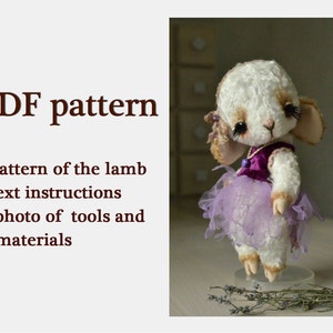 PATTERN Download to create teddy like Teddy Bear stile Artist viscose vintage Lamb Little princes Eva 8" handmade collectible Teddy pattern