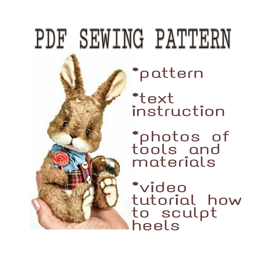 Bunny PDF Sewing Pattern Toy Sewing Tutorial Stuffed Animal Sewing ...