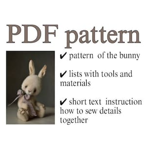 Tutorial di cucito per coniglietti Tutorial di cucito per animali di peluche modello di cucito per orsacchiotti Tutorial di cucito per coniglietti di peluche pdf modello digitale tutorial per coniglietti